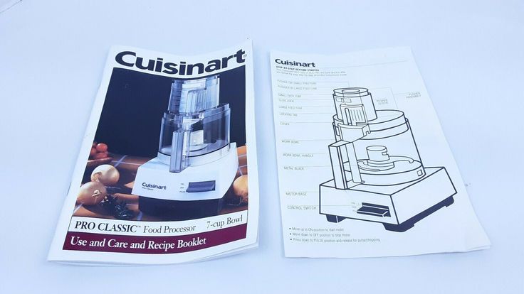 Instruction Manual for Cuisinart Food Processor