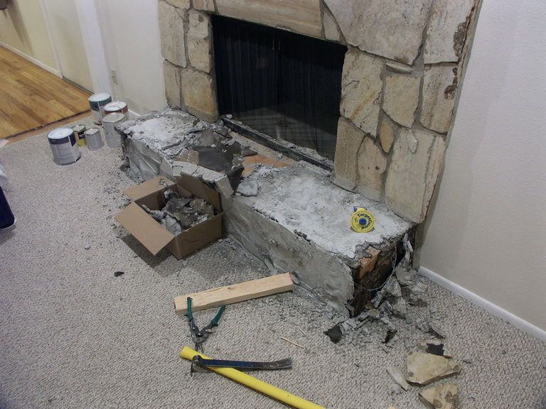 Removing Rock from Fireplace