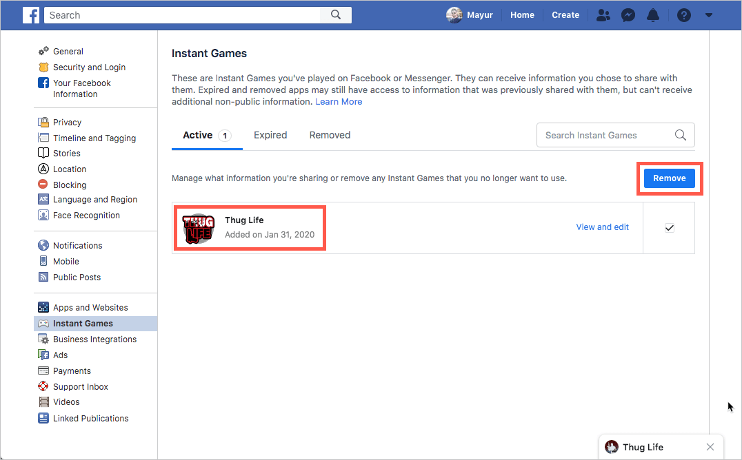 Delete Fb Games