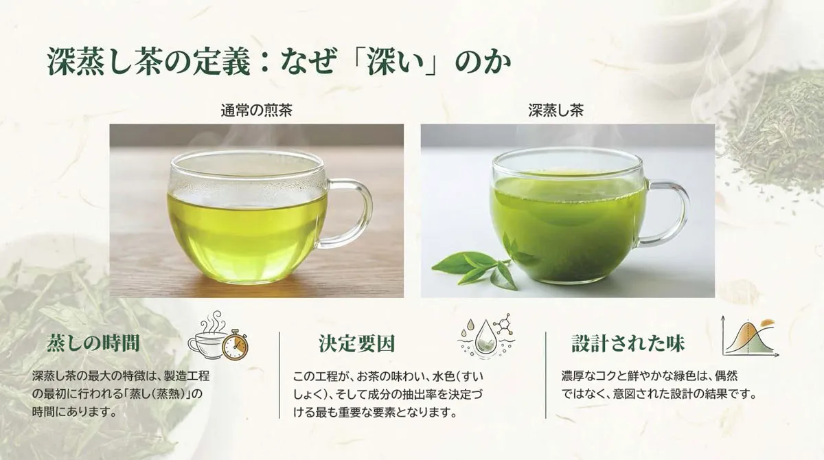 深蒸し茶とは？普通煎茶との違いから健康効果・失敗しない淹れ方まで解説