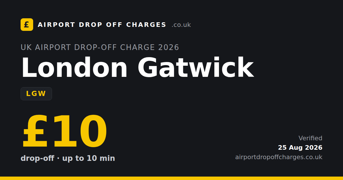 Pay Gatwick Drop off Charge Online