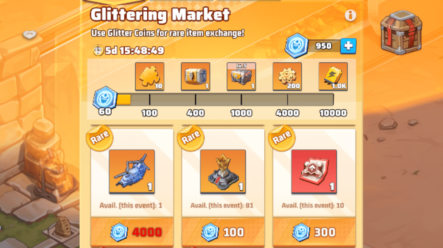 Last War Glittering Market How Often
