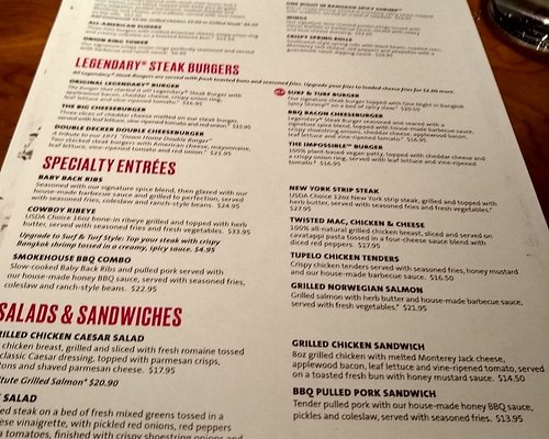 Hard Rock Cafe Tampa Airport Menu
