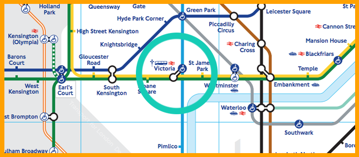 London Victoria to Kings Cross Underground