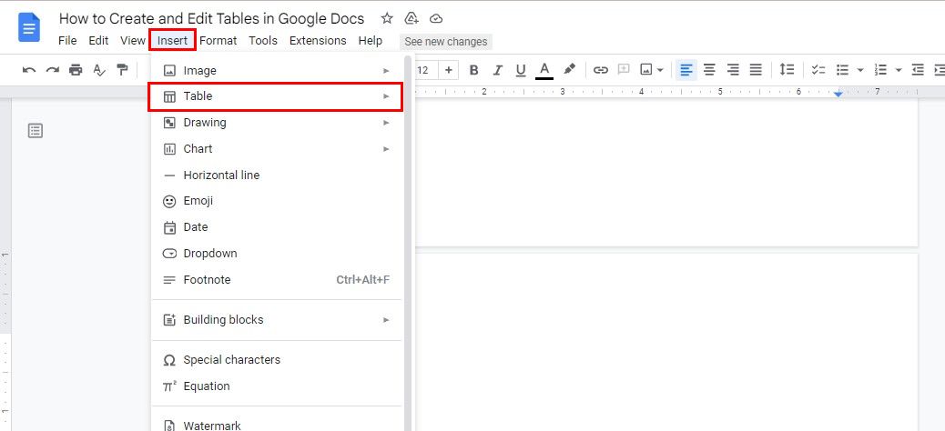 How to Make a Table in Google Docs