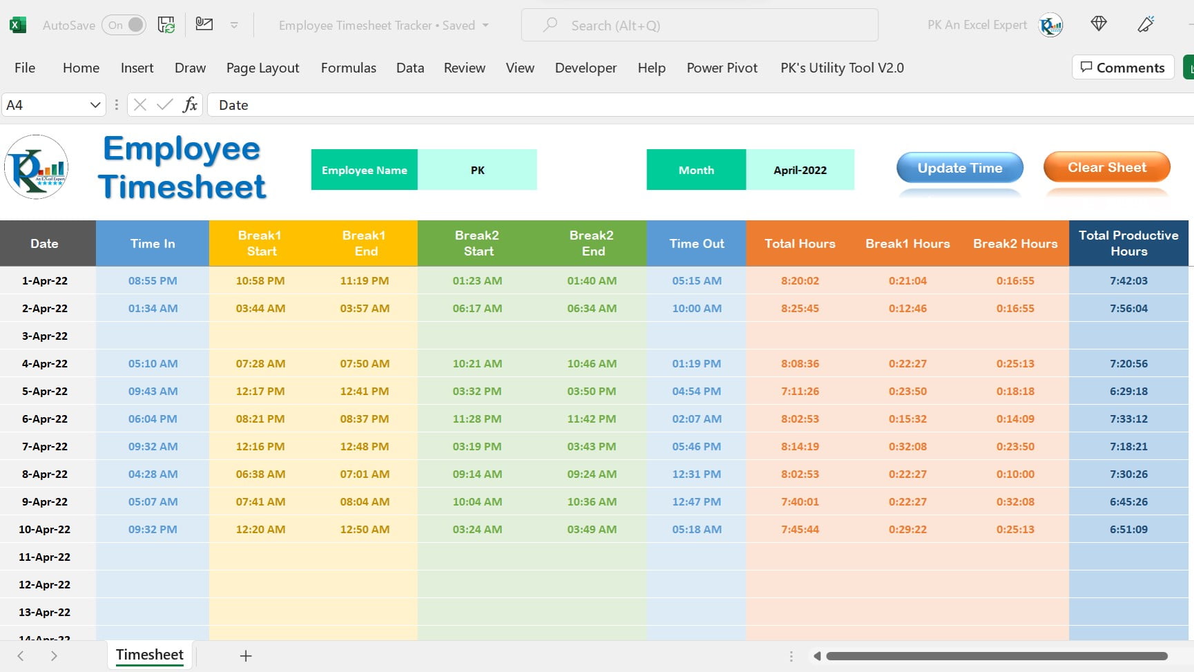 How to Make a Timesheet on Excel