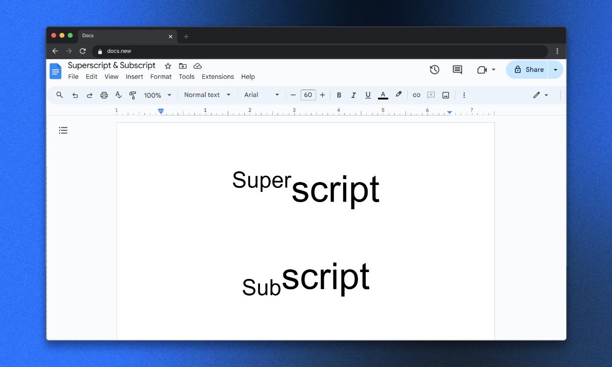 How to Get out of Superscript in Google Docs