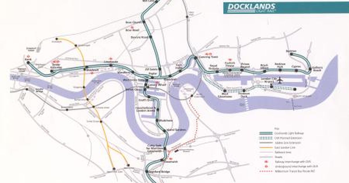 Map of Docklands Light Railway London