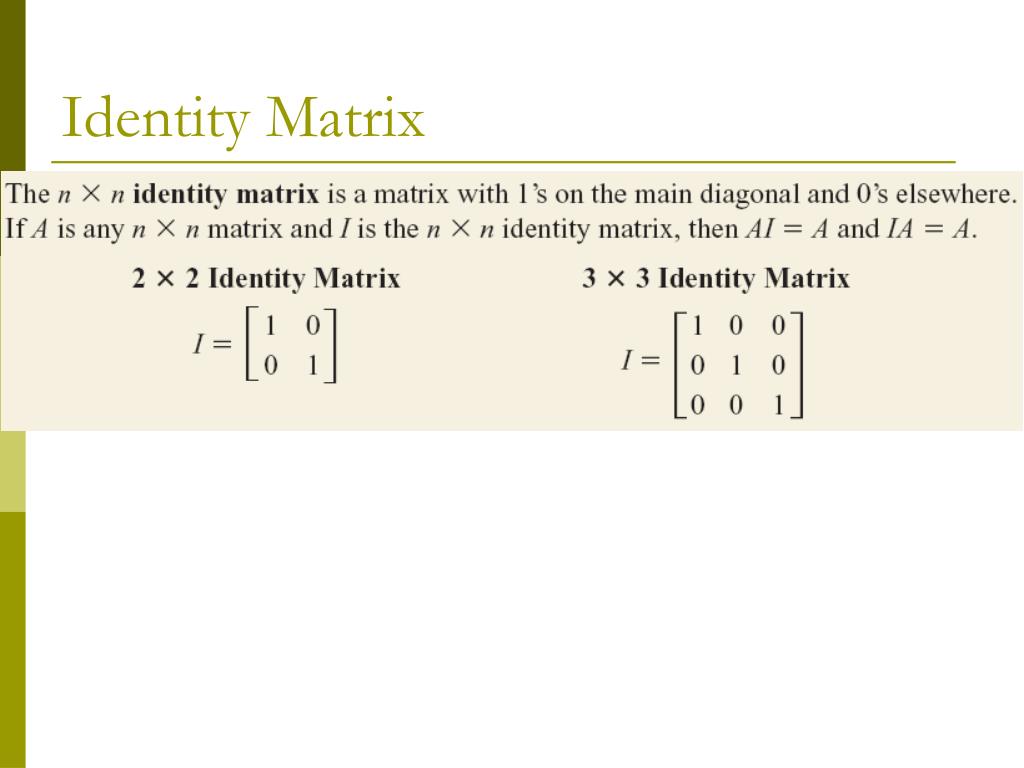 Identity Matrix Determinant