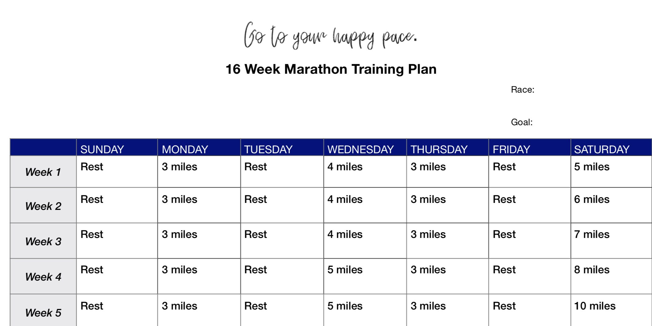16 Week Marathon Training Plan Safety Precautions