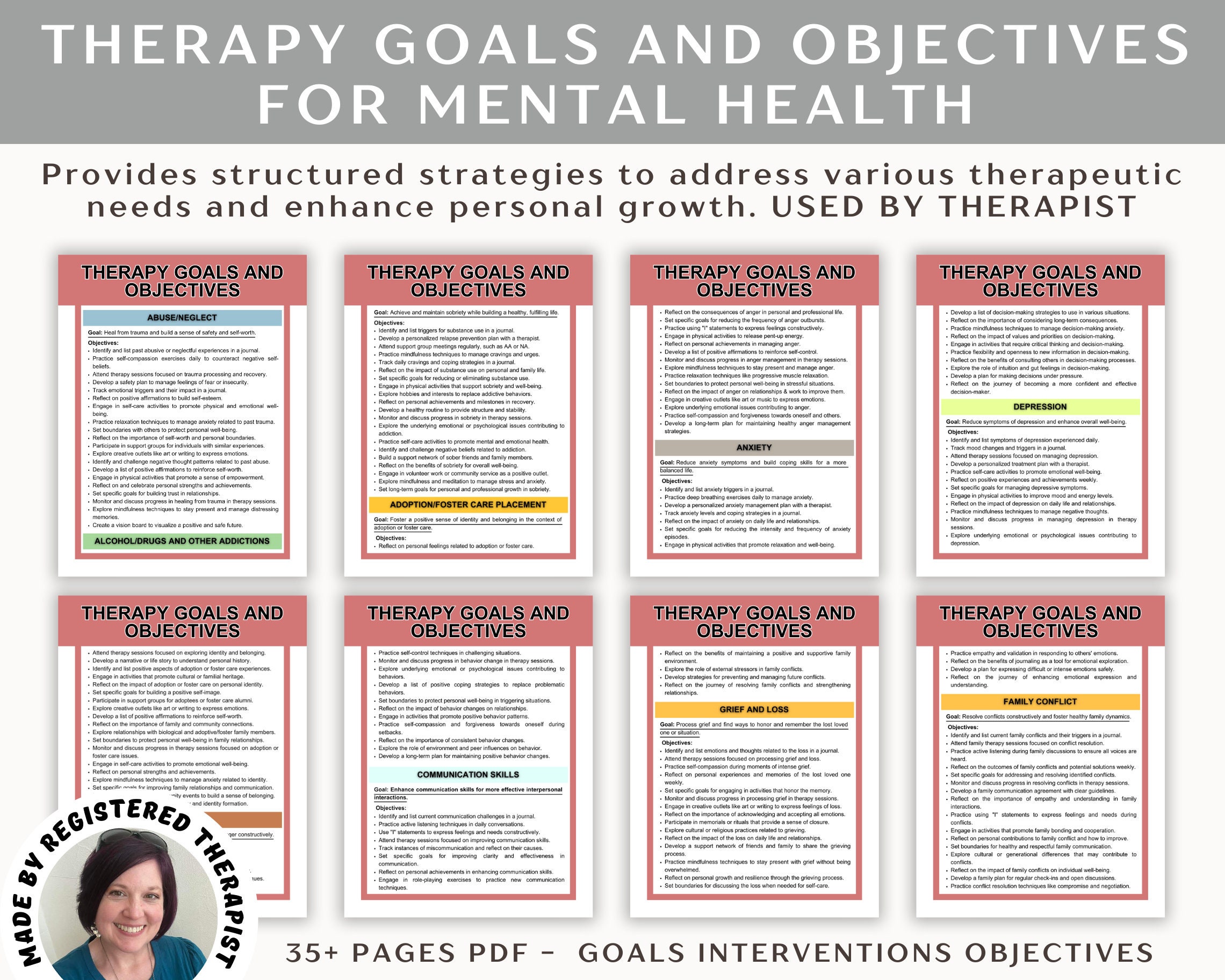Examples of Therapy Goals and Objectives