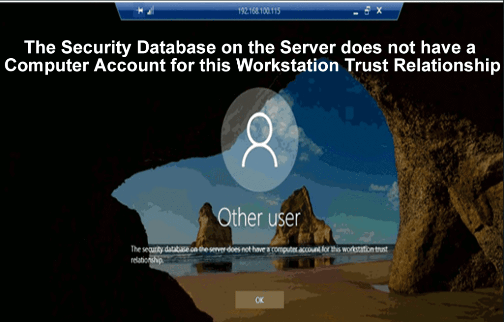 The Security Database on the Server Trust Relationship