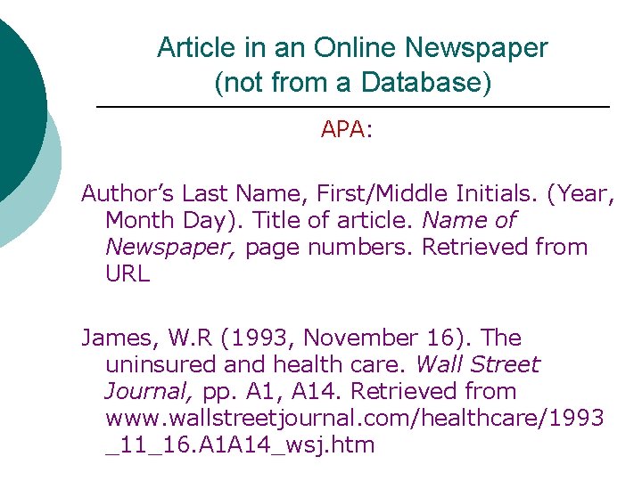 Online Newspaper Article Apa