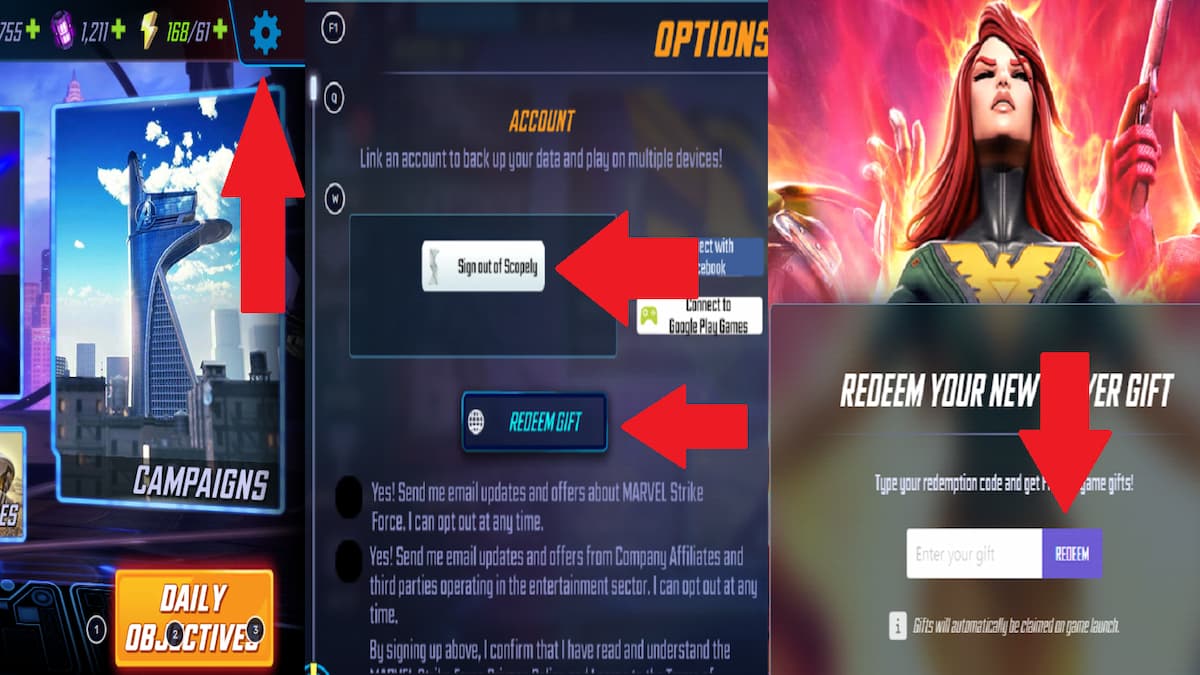Marvel Strike Force Player Gift Codes