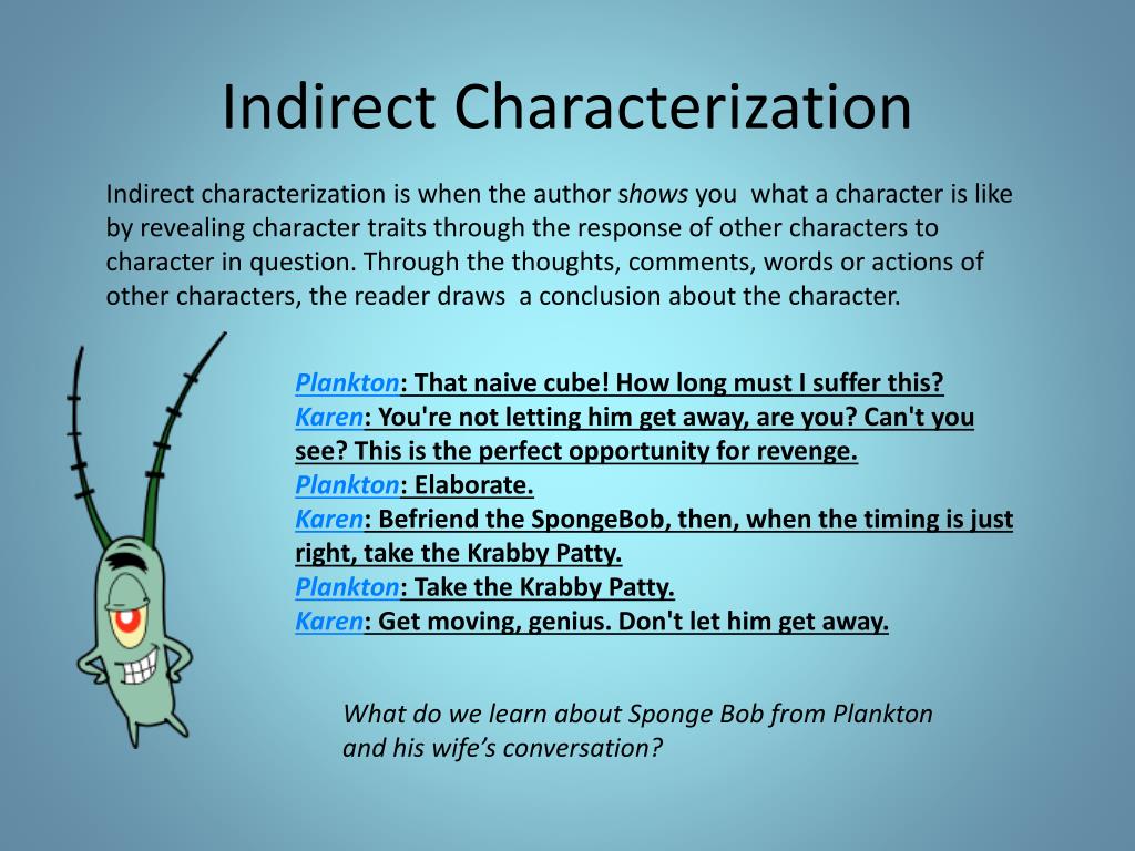 Example of Indirect Characterization in Literature