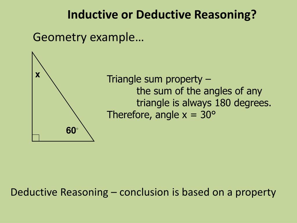 Example of Deductive Reasoning in Mathematics