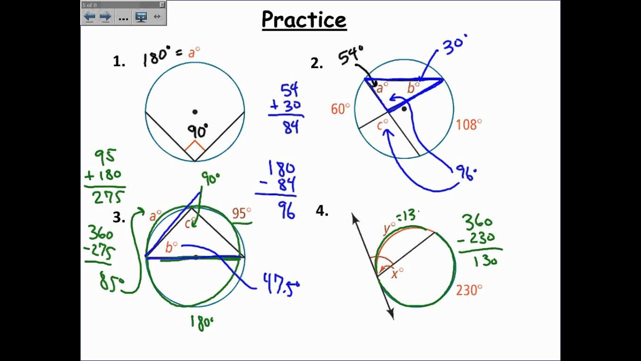 More Work with Inscribed Angles Common Core Geometry Homework Answers