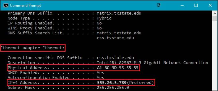 Find a Mac Address from Ip