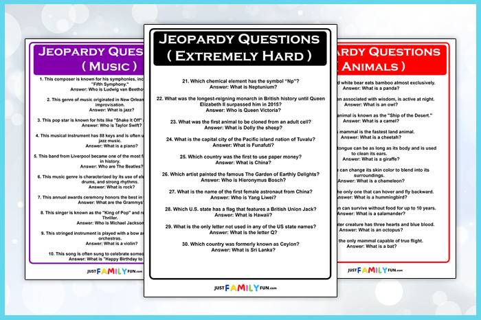 Examples of Jeopardy Questions and Answers