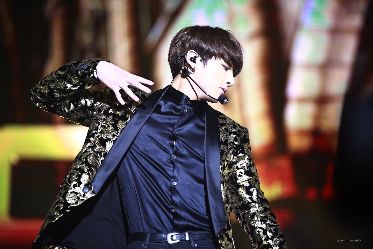 Jungkook Black Shirt with Sheer Arms
