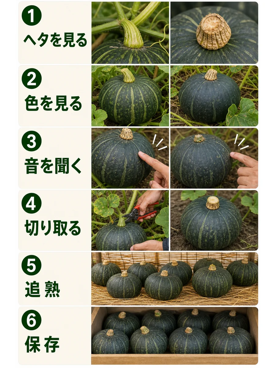 かぼちゃの収穫目安はヘタと日数！甘くホクホクに仕上げるプロの鉄則