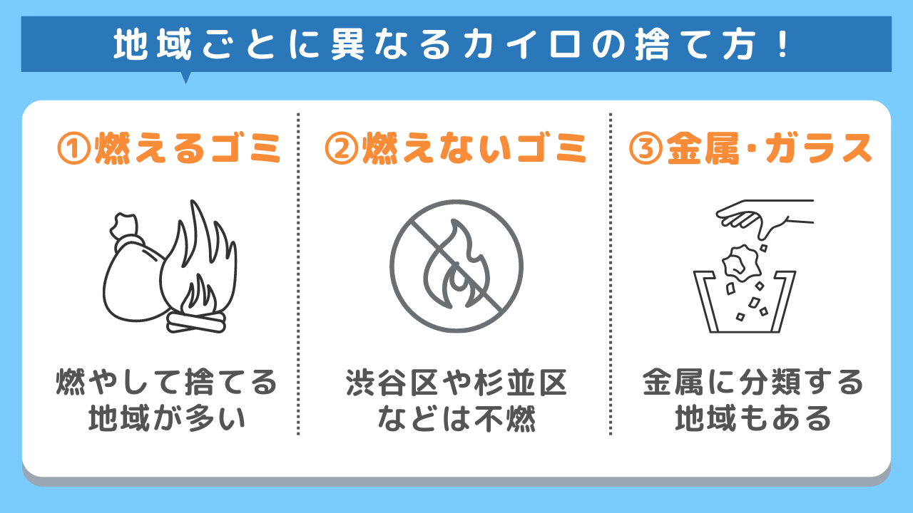 使い捨てカイロの正しい廃棄方法｜可燃か不燃か自治体のルール解説
