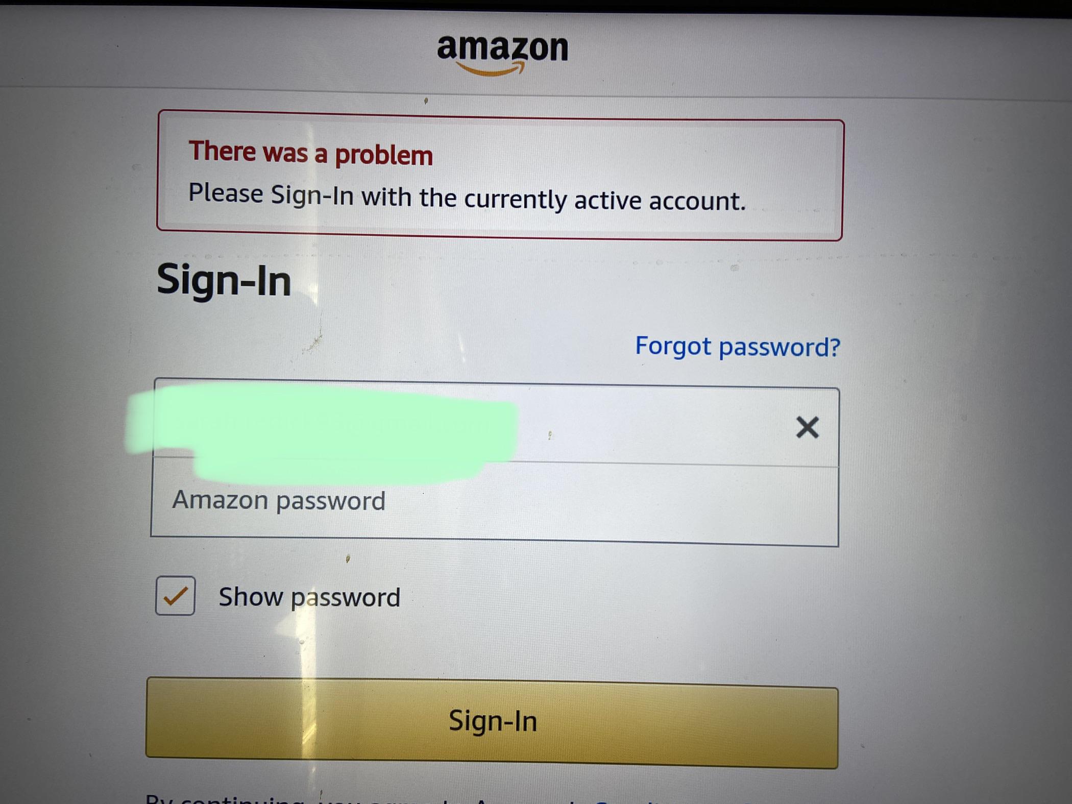 Can't Log into Amazon Account