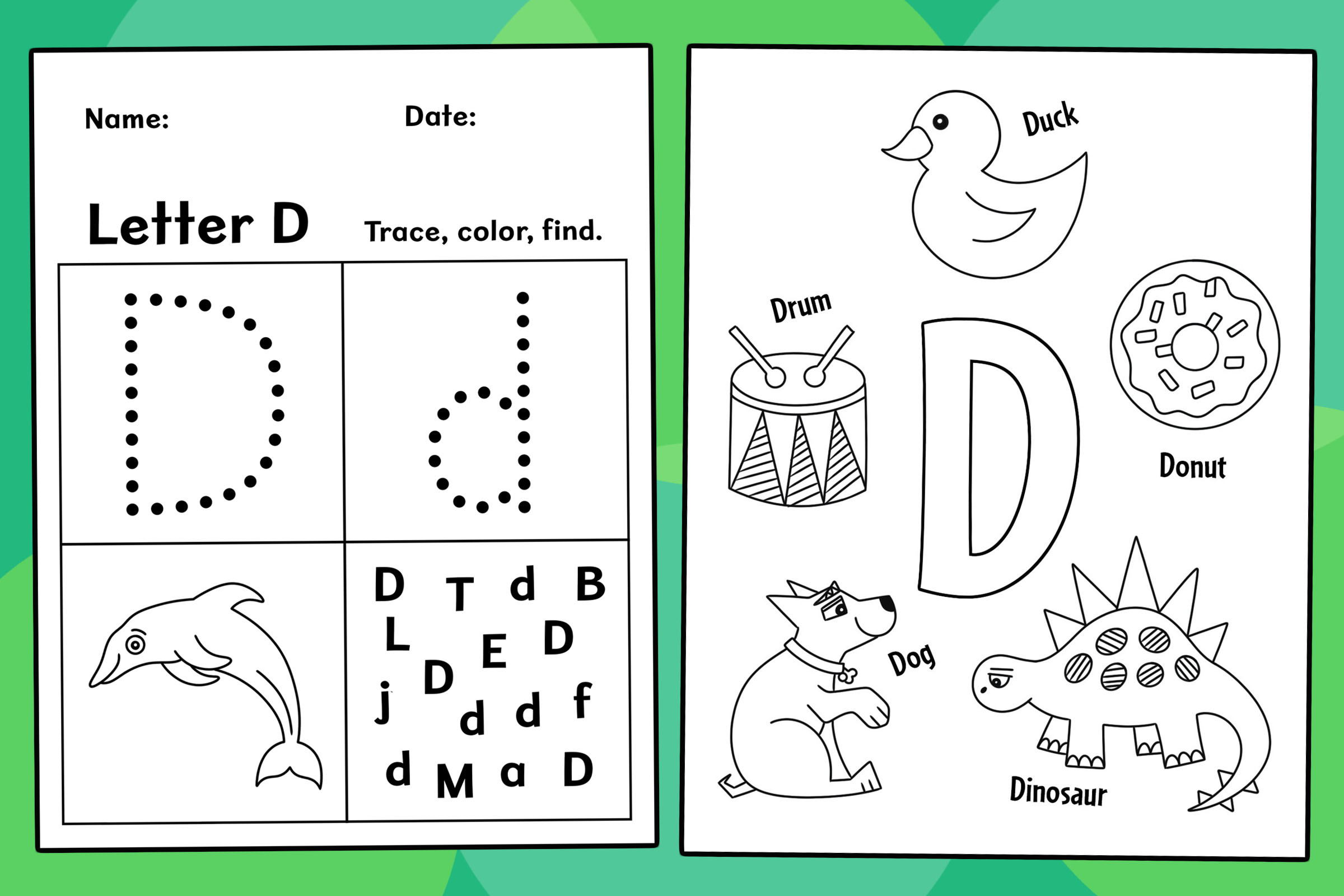 Free Printable Letter D Worksheets for Preschool