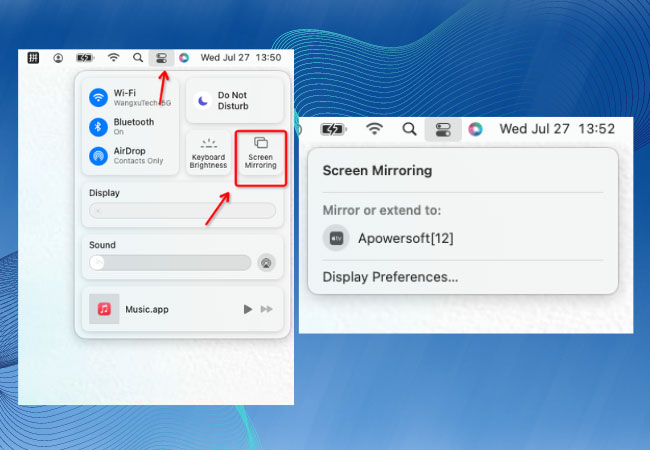 Add Screen Mirror to Control Center