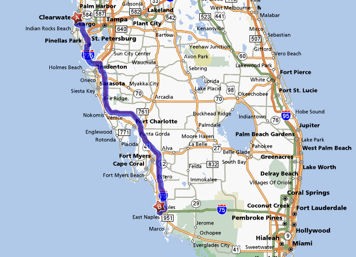 How Far Is Sarasota Fl from Clearwater Fl