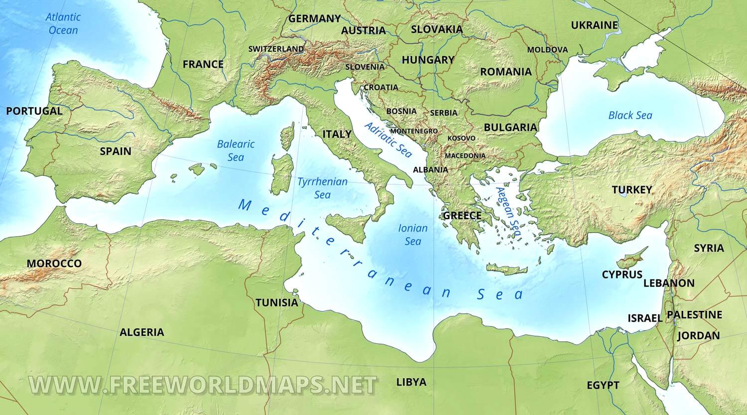 Where Is the Mediterranean Located on a Map