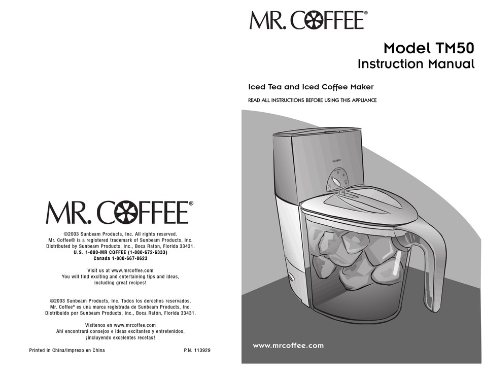 Mr Coffee Coffee Maker Instructions Manual Pdf