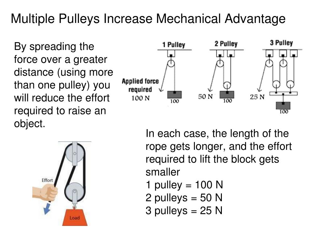 One Fixed One Movable Pulley Mechanical Advantage 2