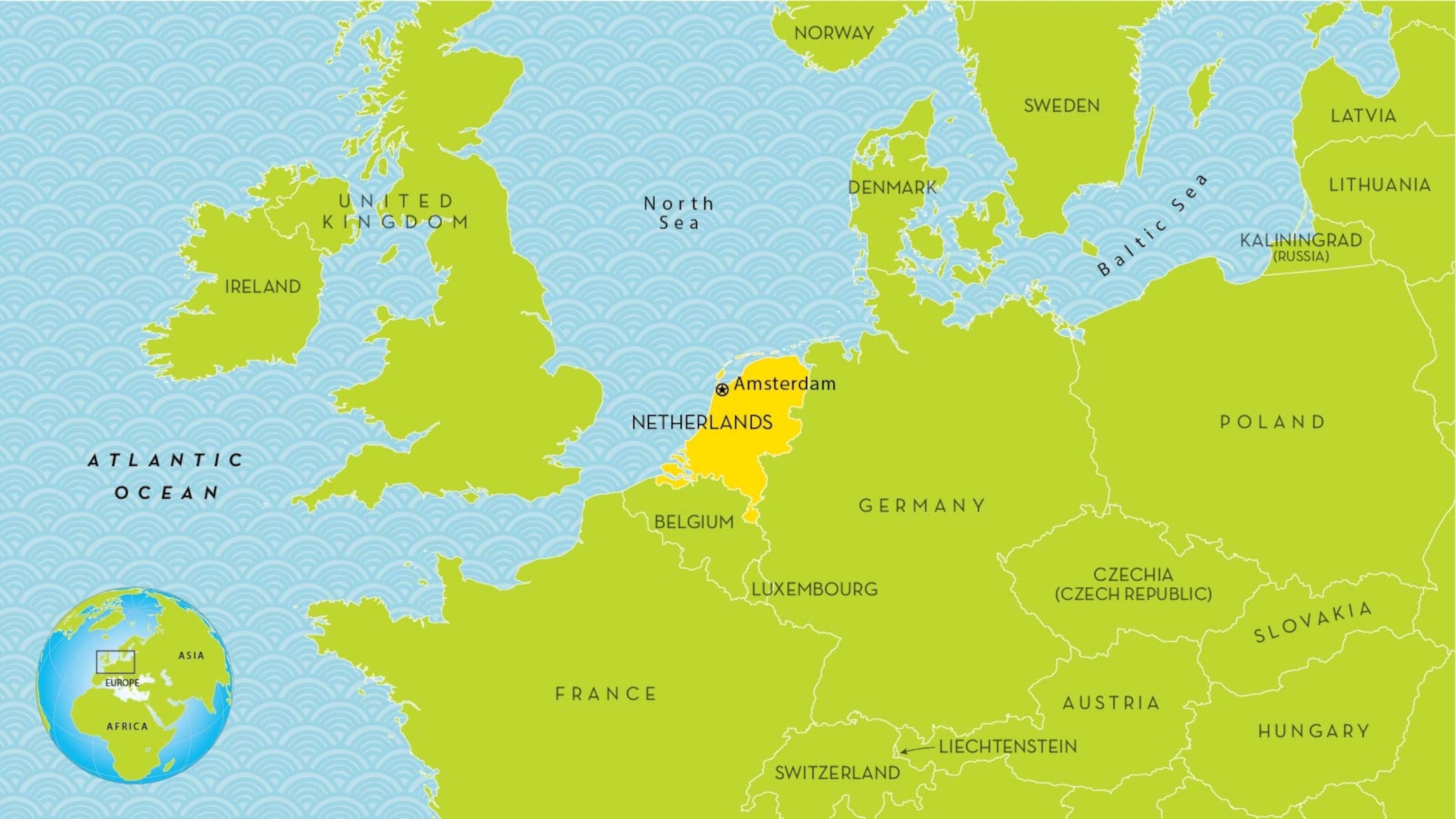 European Country Netherlands Borders This Sea