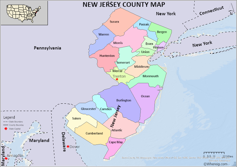 New Jersey Is in What County