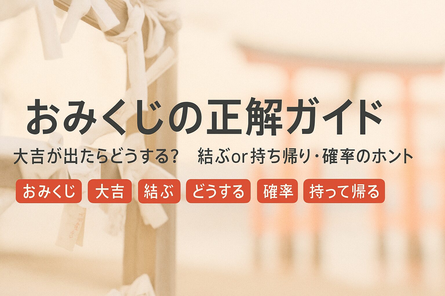 おみくじの大吉は結ぶと運が逃げる？神職が明かす噂の真相と正しい作法
