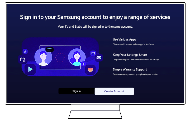 Samsung Create Account for Tv