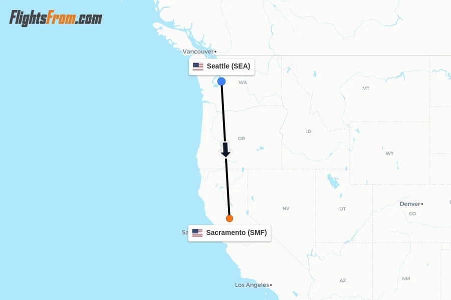 How Long Is Flight from Seattle to Sacramento