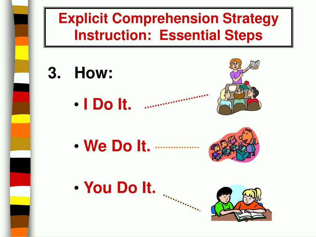 Explicit Sentence Comprehension Instruction Involves Which of the Following