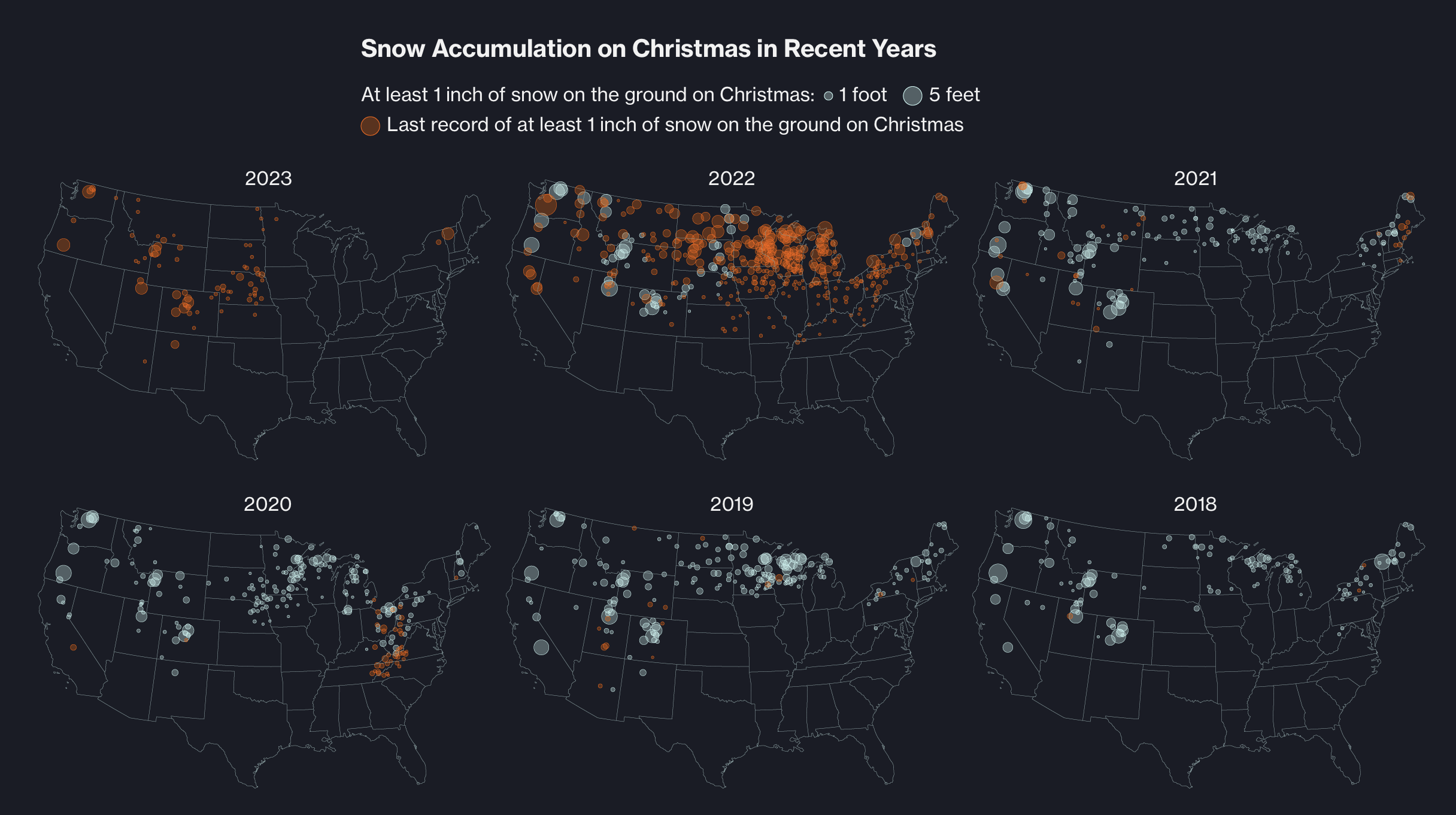 When Did It Last Snow on Christmas Day