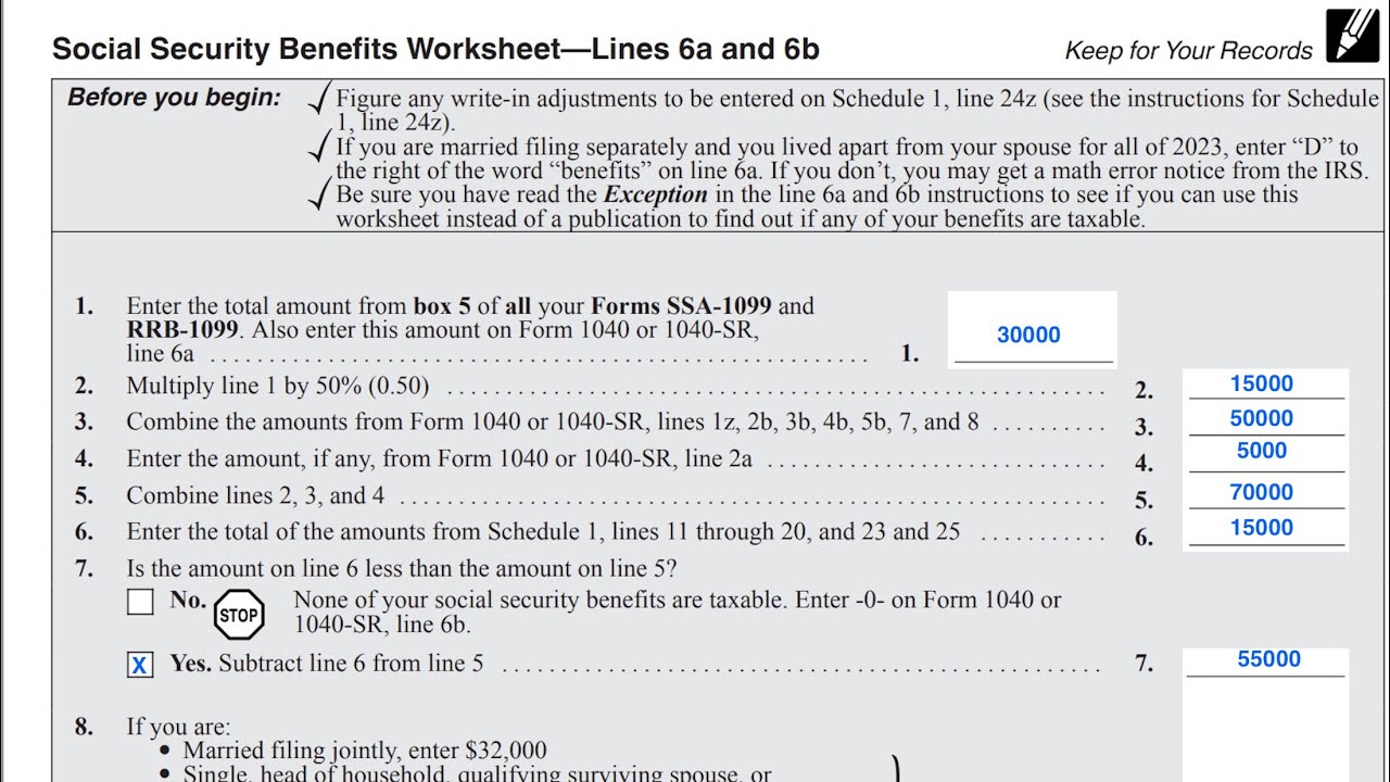 Social Security Benefits Worksheet 2026 Printable