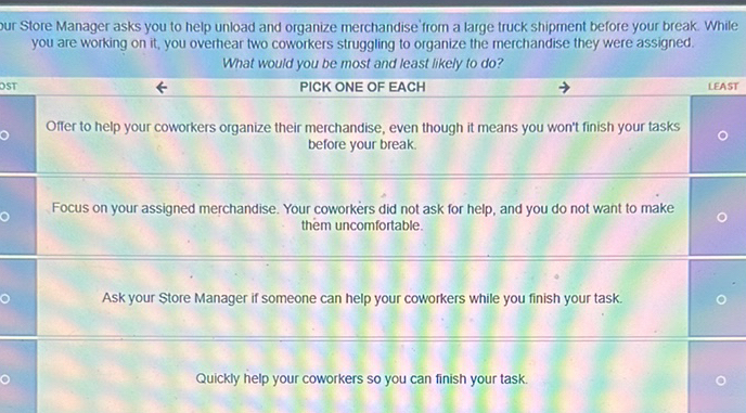 Your Store Manager Asks You to Help Unload