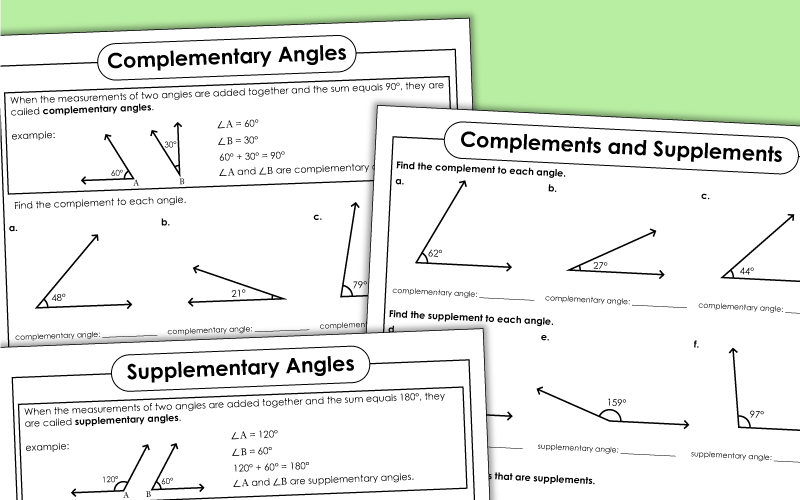 Complementary and Supplementary Angles Worksheet Pdf with Answers
