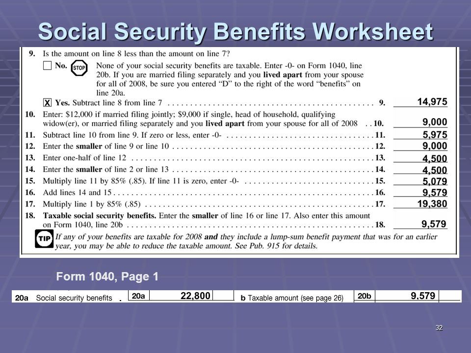 2026 Social Security Taxable Benefits Worksheet