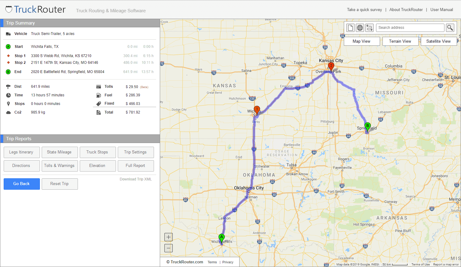 Free Truck Route Directions