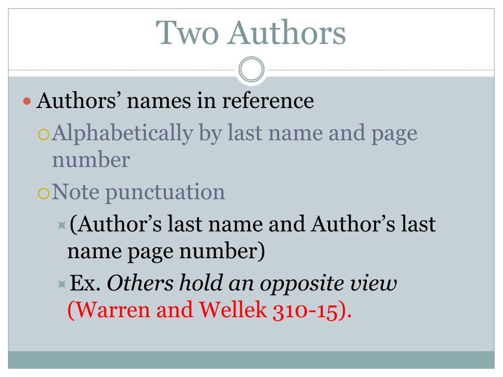 Mla Citing with Two Authors