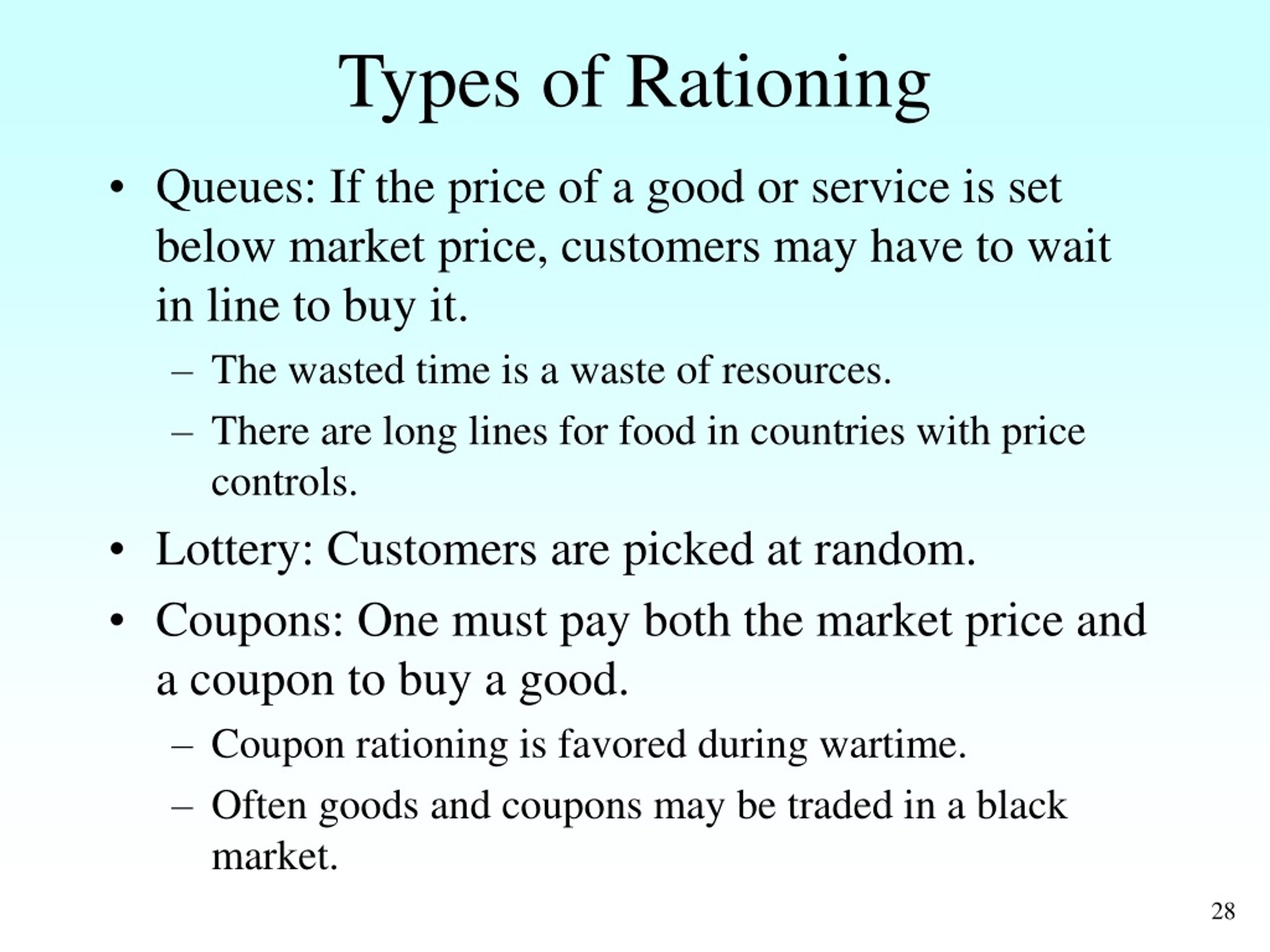 How Is Rationing Different from a Price Based Market System