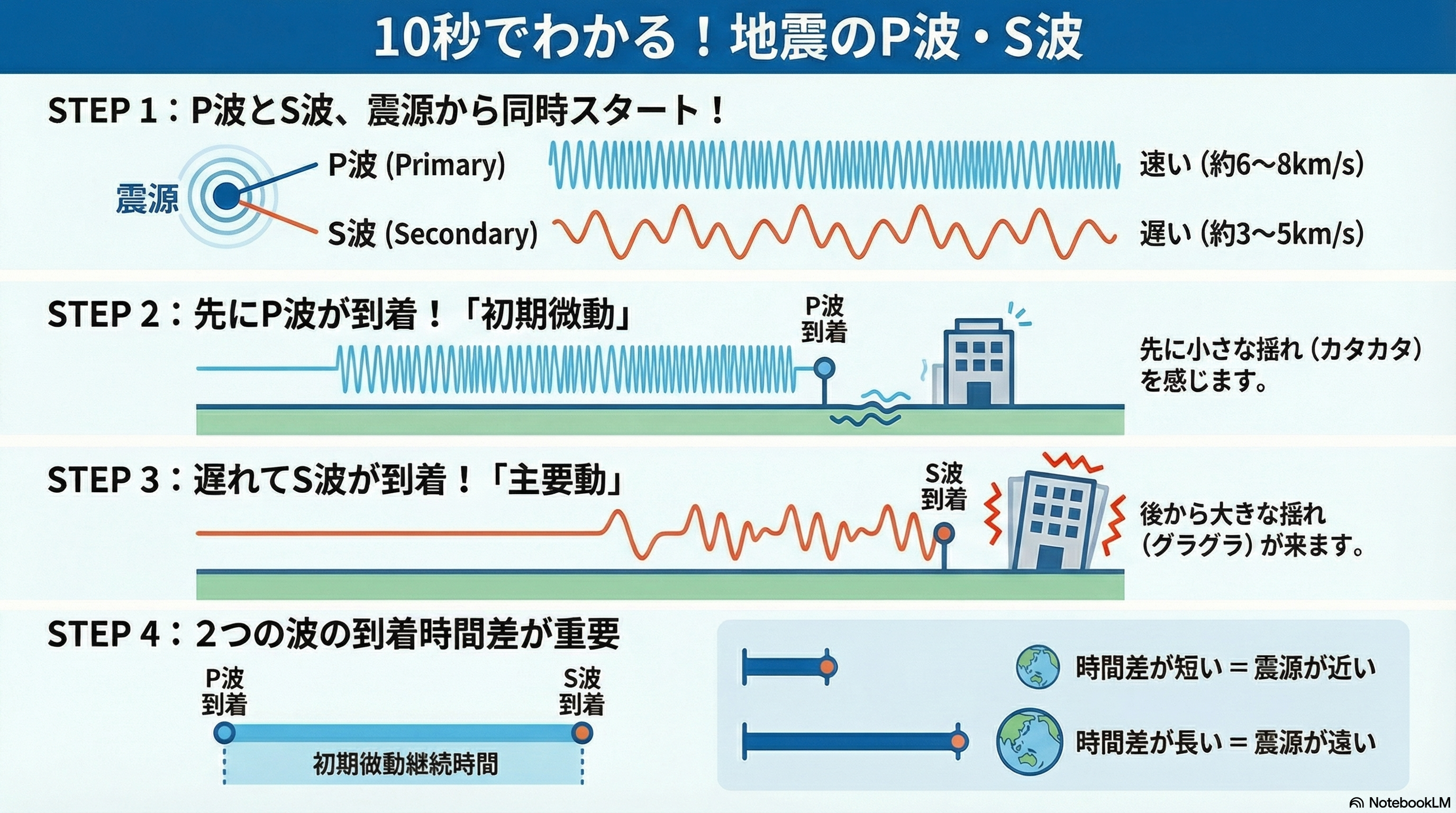 地震のP波とS波は何が違う？速度差が生む初期微動と緊急速報の真実
