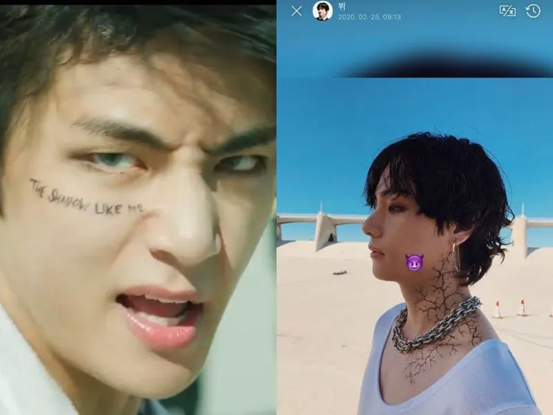 Bts v Tattoo on His Face
