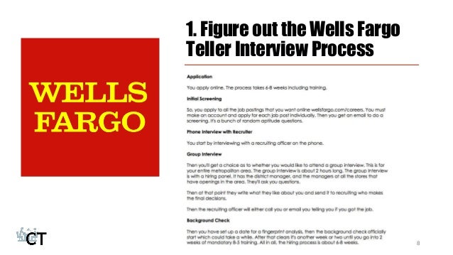 Wells Fargo Phone Interview Questions Teller